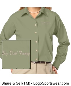 Ladies Long Sleeve Stain Release Poplin Design Zoom